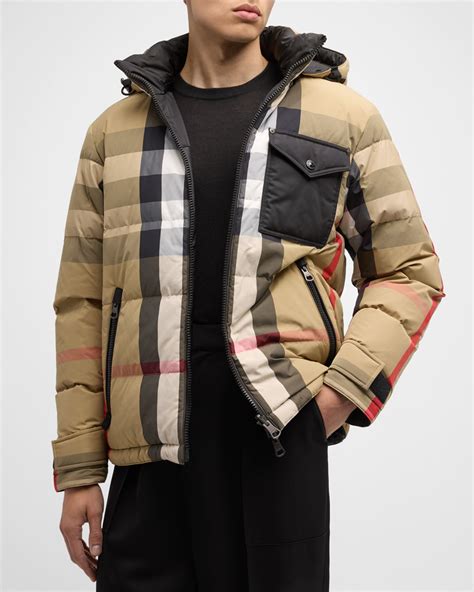 burberry jacket mens puffer|burberry check cropped puffer jacket.